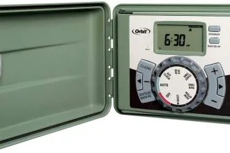 Orbit 57894 4 station outdoor swing panel sprinkler system timer signalshelf quick revi
